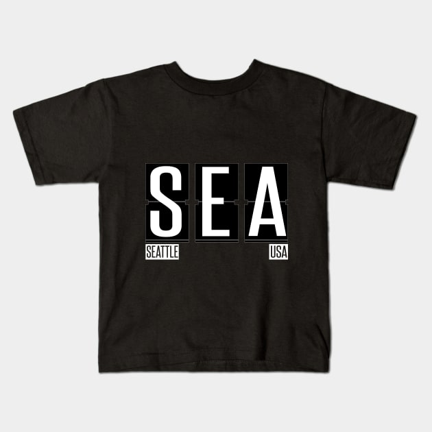 SEA - Seattle Washington Airport Code Souvenir or Gift Shirt Kids T-Shirt by HopeandHobby